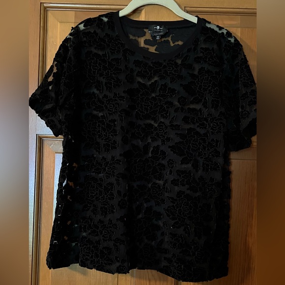 7 for all mankind lace blouse. Black. Size medium. - Picture 1 of 2